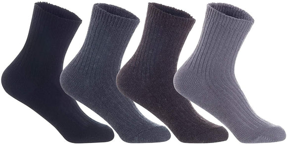 Lian LifeStyle Women's 4 Pairs Perfect Fit Wool Crew Socks for Healthy Feet Wide Range of Colors and Styles LK08 Size Size 6-9 Random