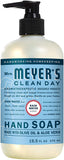 Mrs. Meyer's Clean Day Liquid Hand Soap, Cruelty Free and Biodegradable Formula, Rain Water Scent, 12.5 oz 4-Packs