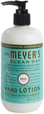 Mrs. Meyer's Clean Day Hand Lotion, Long-Lasting, Non-Greasy Moisturizer, Cruelty Free Formula, Basil Scent, 12 oz 3-Packs