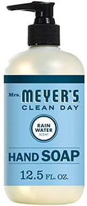 Mrs. Meyer's Clean Day Liquid Hand Soap, Cruelty Free and Biodegradable Formula, Rain Water Scent, 12.5 oz 4-Packs