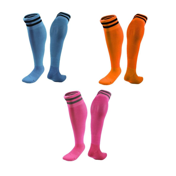 Lian LifeStyle 3 Pairs Knee High Sports Socks for Soccer, Softball, Baseball, Soccer, and Many Other Sports XL002 Size XXS (LightBlue,Orange,Rose)