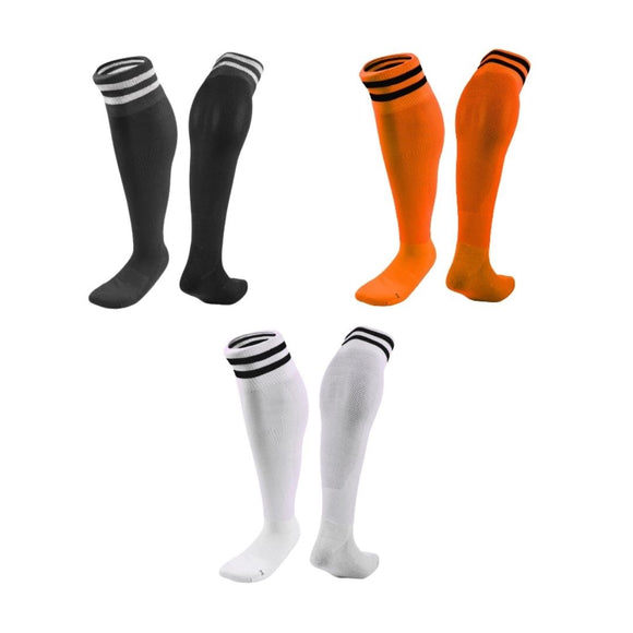 Lian LifeStyle 3 Pairs Knee High Sports Socks for Soccer, Softball, Baseball, Soccer, and Many Other Sports XL002 Size XXS (Black,Orange,White)