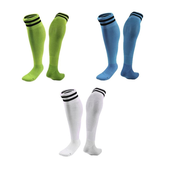 Lian LifeStyle 3 Pairs Knee High Sports Socks for Soccer, Softball, Baseball, Soccer, and Many Other Sports XL002 Size XXS (Green,LightBlue,White)