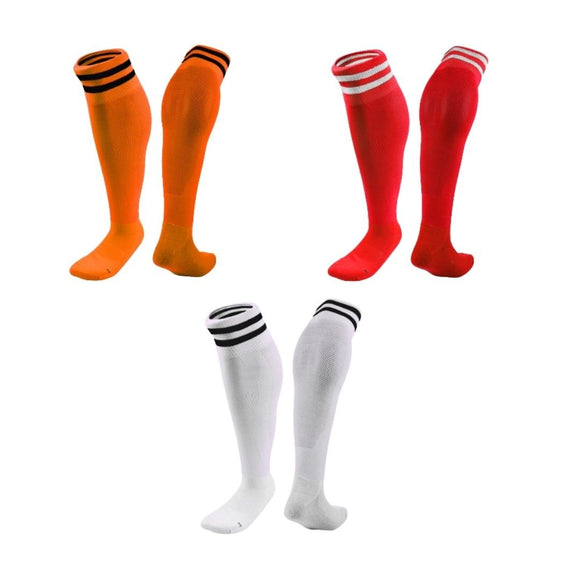 Lian LifeStyle 3 Pairs Knee High Sports Socks for Soccer, Softball, Baseball, Soccer, and Many Other Sports XL002 Size XXS (Orange,Red,White)