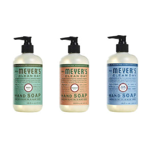 Mrs. Meyers Clean Day Liquid Hand Soap, 1 Pack Basil, 1 Pack Geranium, 1 Pack Rainwater 12.50 OZ each