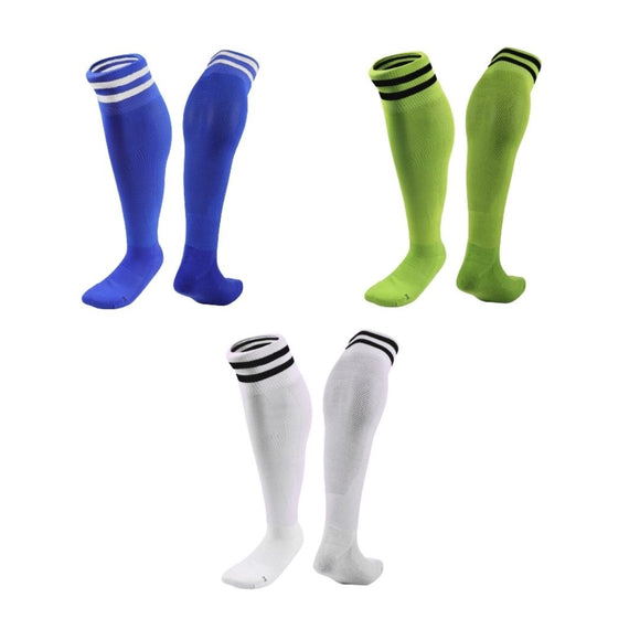 Lian LifeStyle 3 Pairs Knee High Sports Socks for Soccer, Softball, Baseball, Soccer, and Many Other Sports XL002 Size XXS (Blue,Green,White)