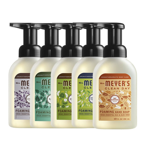 Foaming Hand Soap,1 Pack Lavender, 1 Pack Basil, 1 Pack Apple, 1 Pack Lemon Verbena, 1 Pack Oat Blossom, 10 Fluid Ounce