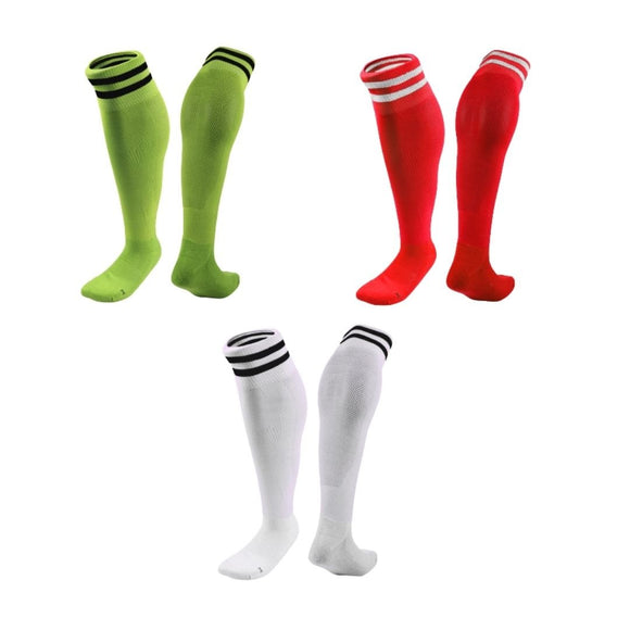 Lian LifeStyle 3 Pairs Knee High Sports Socks for Soccer, Softball, Baseball, Soccer, and Many Other Sports XL002 Size XXS (Green,Red,White)