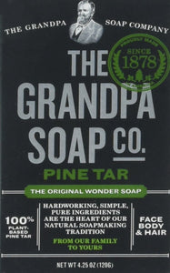 Pine Tar Bar Soap, Original Wonder Soap, 3-in-1 Cleanser, Deodorizer & Moisturizer, Hardworking, Simple, Pure Ingredients, Pack of 5, 4.25 OZ Per Pack