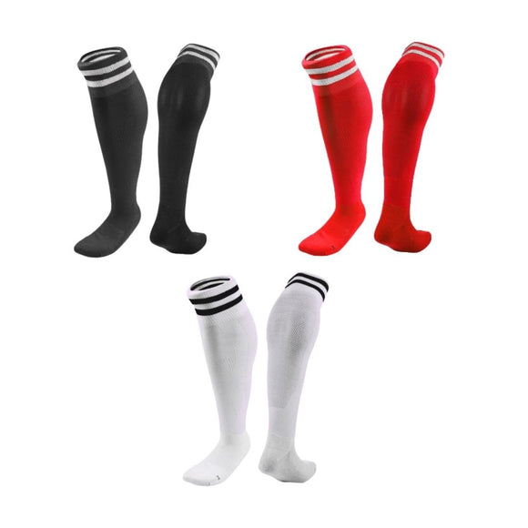 Lian LifeStyle 3 Pairs Knee High Sports Socks for Soccer, Softball, Baseball, Soccer, and Many Other Sports XL002 Size XXS (Black,Red,White)