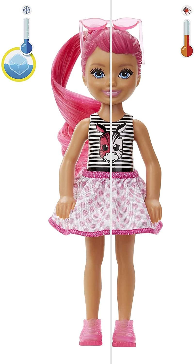 Barbie Chelsea Color Reveal Doll with 6 Unboxing Surprises