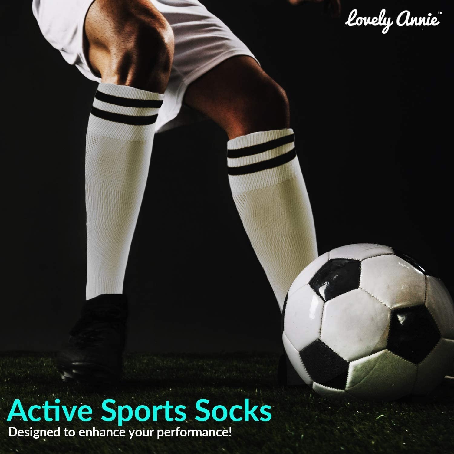 2Pairs Soccer Socks High Long Baseball Socks Football Socks Knee High  Sports Socks,Child-Black 