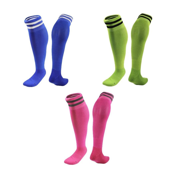 Lian LifeStyle 3 Pairs Knee High Sports Socks for Soccer, Softball, Baseball, Soccer, and Many Other Sports XL002 Size XXS (Blue,Green,Rose)