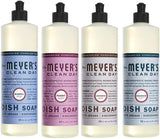 Mrs. Meyers Clean Day Liquid Dish Soap, 1 Pack Bluebell, 1 Pack Peony, 1 Pack Lavender, 1 Pack Snowdrop, 16 OZ each