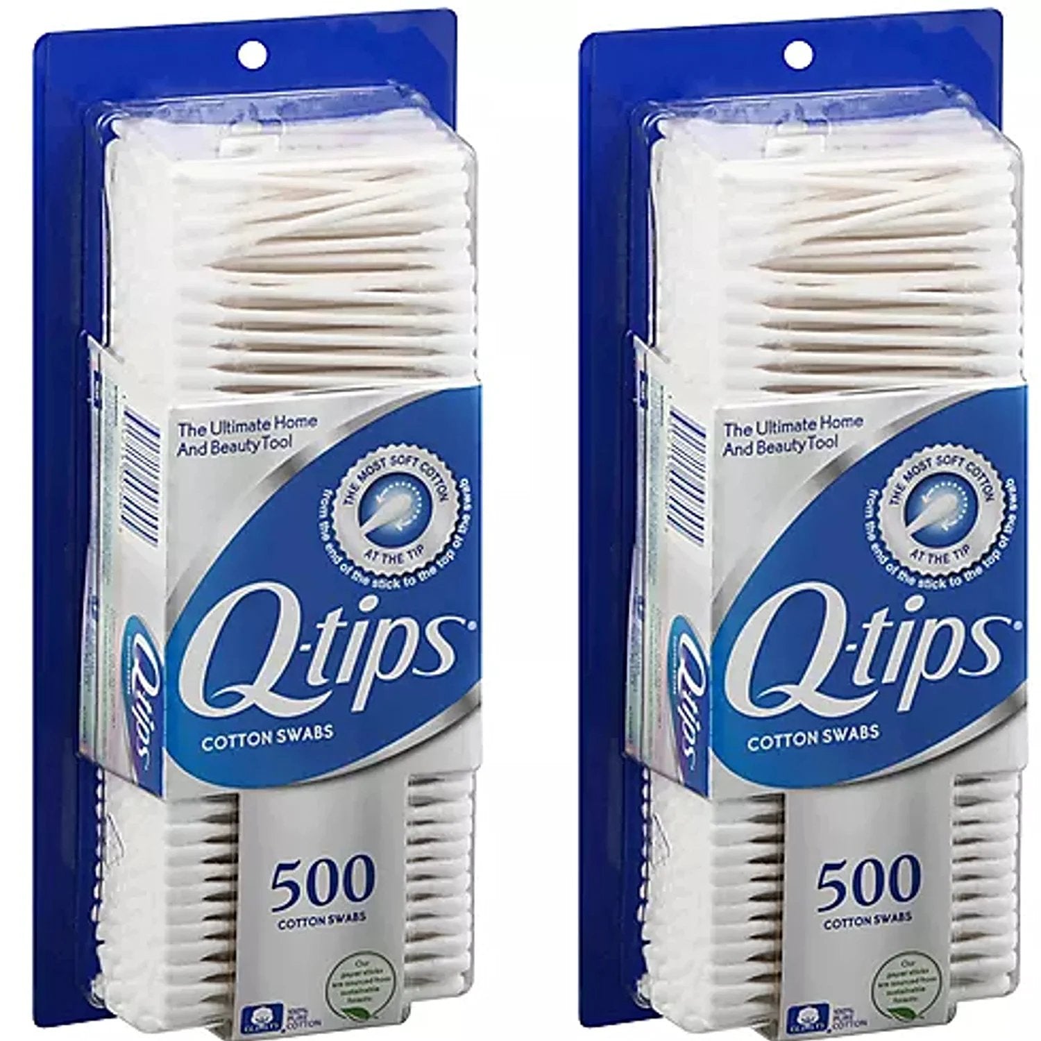 Q Tips Original Cotton Swabs 500 Count - 2 Pack