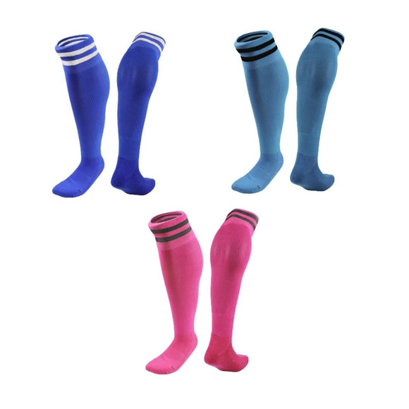 Lian LifeStyle 3 Pairs Knee High Sports Socks for Soccer, Softball, Baseball, Soccer, and Many Other Sports XL002 Size XXS (Blue,LightBlue,Rose)