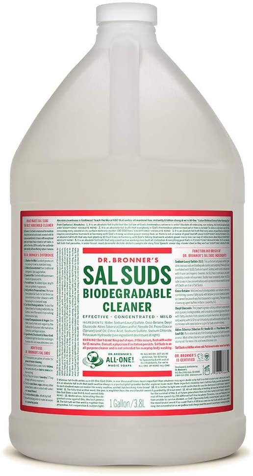 Sal Suds Biodegradable Cleaner - All-Purpose Cleaner, Pine Cleaner for Floors, Laundry and Dishes, Concentrated, Cuts Grease and Dirt, Powerful Cleaner, Gentle on Skin - Pack of 4