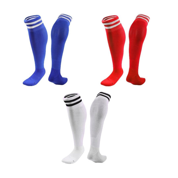 Lian LifeStyle 3 Pairs Knee High Sports Socks for Soccer, Softball, Baseball, Soccer, and Many Other Sports XL002 Size XXS (Blue,Red,White)