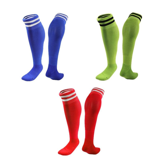 Lian LifeStyle 3 Pairs Knee High Sports Socks for Soccer, Softball, Baseball, Soccer, and Many Other Sports XL002 Size XXS (Blue,Green,Red)