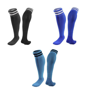 Lian LifeStyle 3 Pairs Knee High Sports Socks for Soccer, Softball, Baseball, Soccer, and Many Other Sports XL002 Size M (Black,Blue,LightBlue)