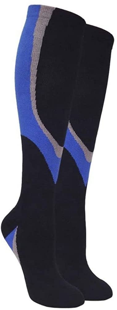 High Performing Women's Compression Socks CM03(Black w/Blue)