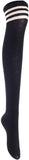 Lian LifeStyle Women's 3 Pairs Adorable Comfortable Soft Thigh High Over Knee High Cotton Socks Size 6-9 L1022(Black, Coffee, Navy)