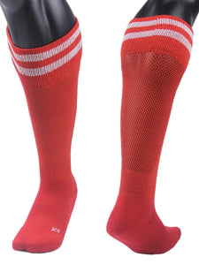 Lian Style Boys' 1 Pair Knee Length Sports Socks for Baseball/Soccer/Lacrosse XL003 XS(Red)